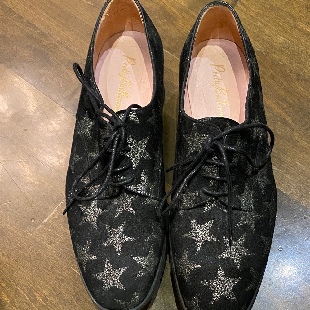 Pretty ballerina size 37 never worn ! Black and silver Starry Loafers - Picture 6 of 7